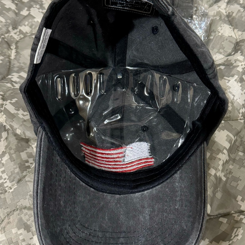 USA Patriotic Hat with Embroidered Flag, USA and USA Patch. One Size, Adjustable - Picture 5 of 5